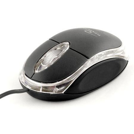 Mouse optic titanum raptor tm102k, usb, negru transparent