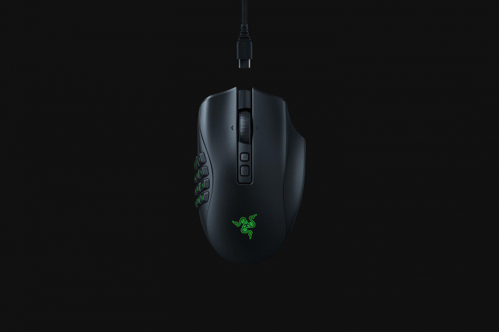 Mouse Razer Naga V2 PRO Connectivity Razer HyperSpeed Wireless (2.4GHz) Bluetooth Wired , Speedflex Cable USB Type C Battery Life Up to 150 hours (on HyperSpeed Wireless) Up