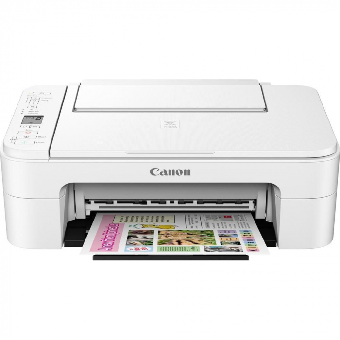 Multifunctional inkjet color Canon Pixma TS3151 White, dimensiune A4 (Printare, Copiere, Scanare), viteza 7.7ipm alb-negru, 4ipm color, rezolutie...