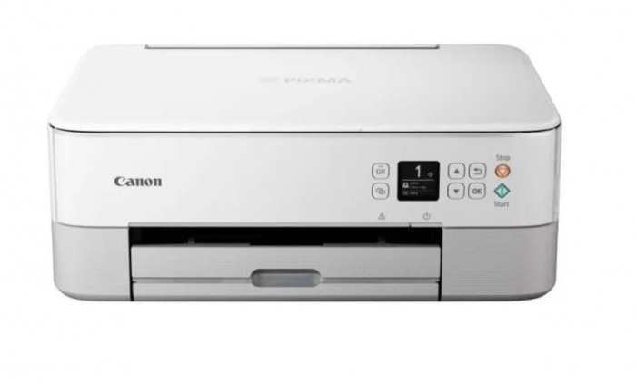 Multifunctional inkjet color Canon Pixma TS5351AWH White, dimensiune A4 (Printare, Copiere, Scanare), viteza 13ipm alb-negru, 6.8ipm color, rezolutie 4800x1200 dpi, alimentare hartie 100 coli, imprima