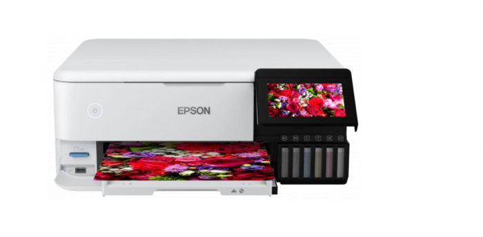 Multifunctional inkjet color CISS Epson L8160, dimensiune A4 (Printare, Copiere, Scanare), viteza 16ppm alb-negru, 12ppm color, rezolutie 5760x1440 dpi, alimentare hartie 100 coli, scanner CIS rezolut
