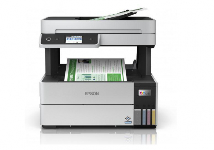 Multifunctional inkjet color Epson EcoTank CISS L6460, dimensiune A4 (Printare,Copiere, Scanare), printare borderless, viteza 37ppm alb-negru, 23ppm color, rezolutie 4800x1200 dpi, alimentare hartie 2