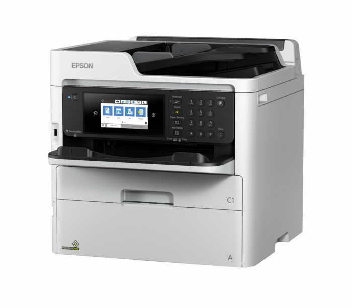 Multifunctional inkjet color Epson WF-579RDWF, dimensiune A4 (Printare, Copiere, Scanare, Fax), duplex, viteza 34ppm alb-negru, 34ppm color, rezolutie 4800x1200 dpi, limbaj de printare: alimentare har