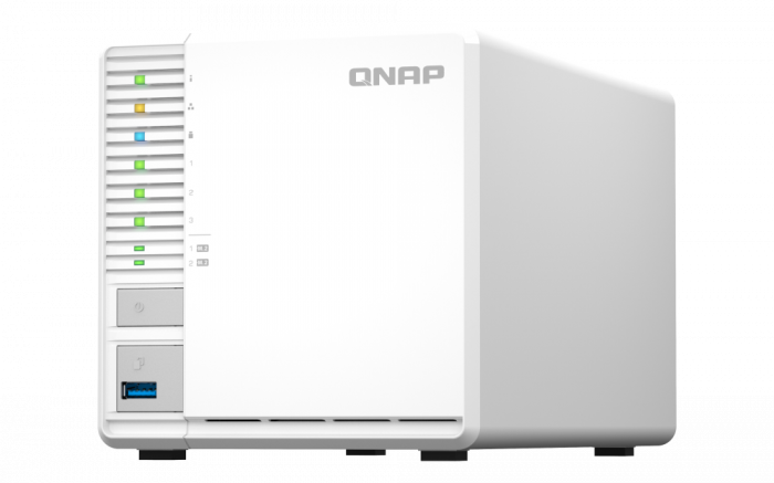 NAS QNAP 262 3-Bay, CPU Intel Celeron N5105 N5095 4-core 4-thread Processor, RAM 8 GB (onboard, not expandable), HDD 3.5 SATA 6Gb s (support 2.5 via optional TRAY-25-NK-BLK03) (neincluse), LAN: 1