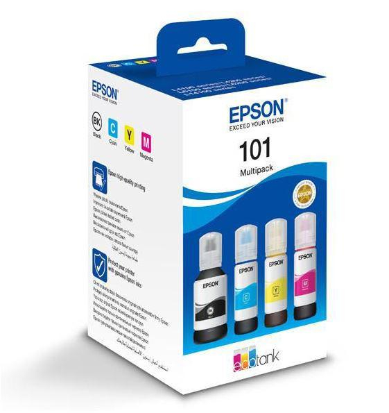 Pachet cartuse cerneala Epson 101 ECOTANK , BKCMY, capacitate 127ML BK, 70ml culoare, pentru L6170, L4160, L4150, L6190