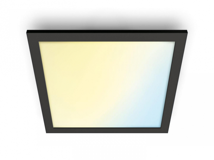 Panou LED WiZ Panel SQ, Wi-Fi, control vocal, 36W, 3400 lm, lumina alba (2700-6500K), IP20, 60cm, Negru