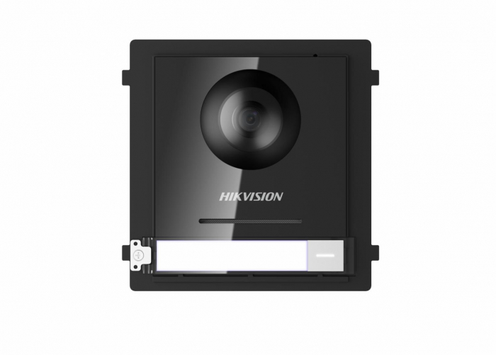 Panou videointerfon modular de exterior Hikvision DS-KD8003-IME1 EU; 1 xbuton apelare, camera video wide angle 180 Fish eye 2MP; pe rmiteconecta...