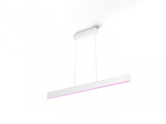 Pendul LED RGB Philips Hue Ensis, Bluetooth, 79W (175W), 5500 lm, lumina alba si color (2200-6500K), IP20, 129.8cm, Alb