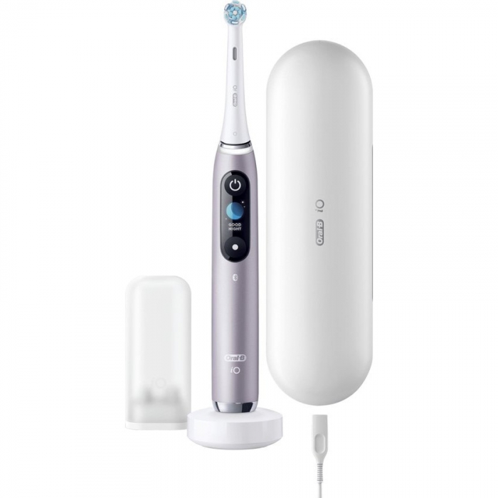 Periuta de dinti electrica Oral-B iO-9n, 34800 rotatii minut, Display Color, 7 programe, 3D Teeth Tracking, Carcasa de incarcare Power2Go, Roze