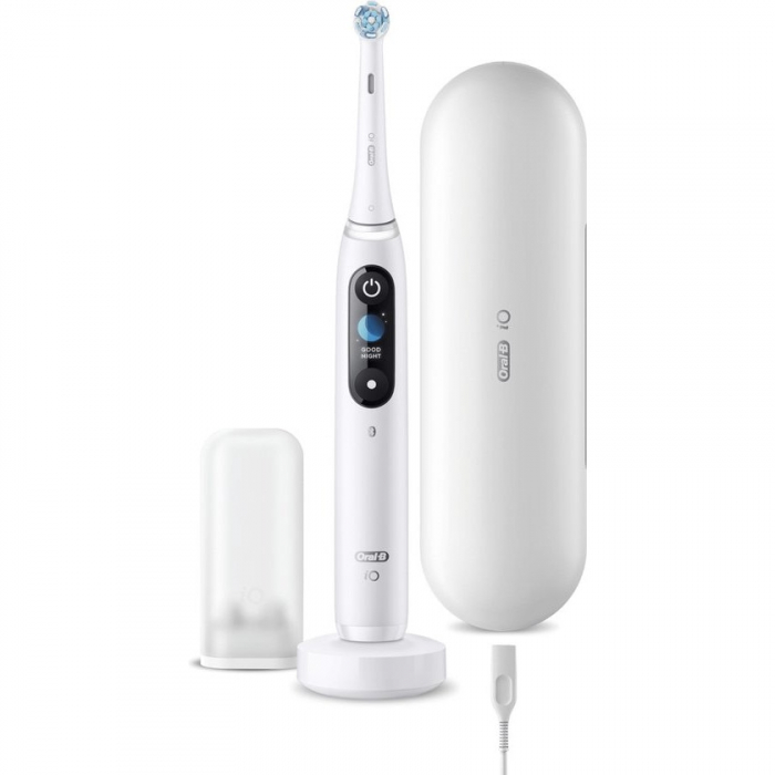 Periuta de dinti electrica Oral-B iO-9n, 34800 rotatii minut, Display Color, 7 programe, 3D Teeth Tracking, Carcasa de incarcare Power2Go, White