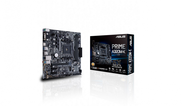 Placa de baza ASUS AMD PRIME A320M-K CSM AM4 DDR4, 2x DDR4, 1x HDMI, 1x PCIe x16, 2x PCIe x1, 1x M.2, 4x SATA 6Gb s, Gigabit LAN, mATX