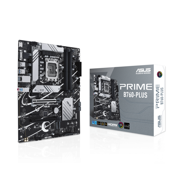 Placa de baza Asus Prime B760-PLUS LGA1700, 4x DDR5, 1x DisplayPort, 1x HDMI, 1x VGA, 2x PCIe x16, 2x PCIe x1, 3x M.2, 4x SATA 6Gbps, 2.5Gbps LAN, ATX