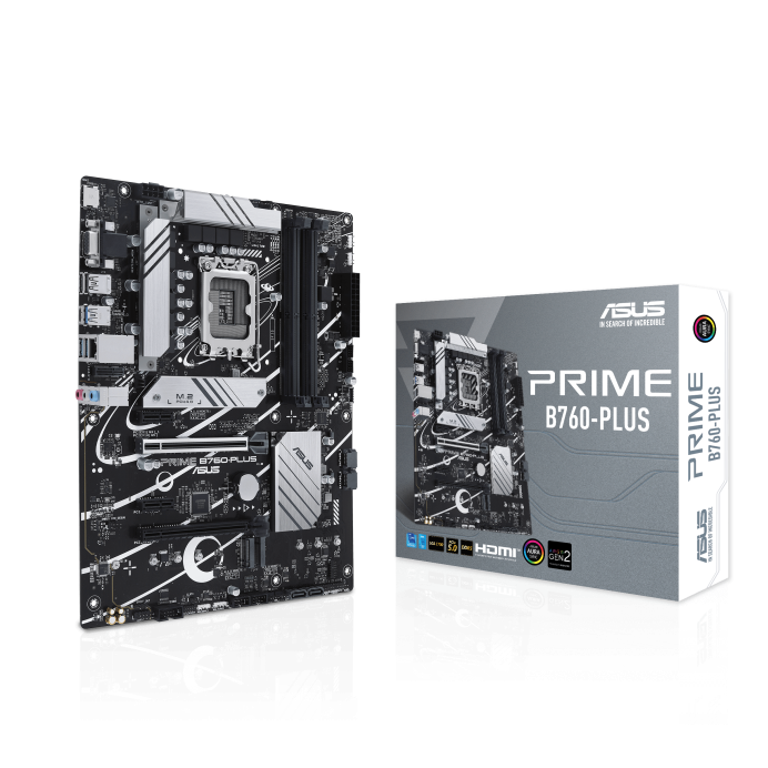 Placa de baza Asus Prime B760-PLUS LGA1700, 4x DDR5, 1x DisplayPort, 1x HDMI, 1x VGA, 2x PCIe x16, 2x PCIe x1, 3x M.2, 4x SATA 6Gbps, 2.5Gbps LAN, ATX