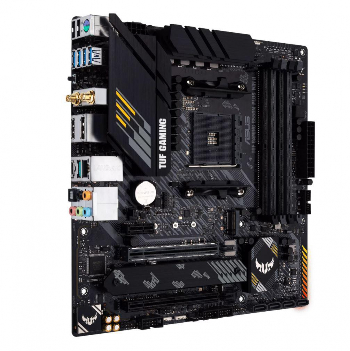 Placa de baza Asus TUF B550M-PLUS WIFI II AM4 AMD B550 (Ryzen AM4) micro ATX gaming motherboard with PCIe 4.0, dual M.2, 10 DrMOS power stages, ...