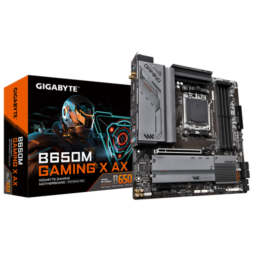 Placa de baza Gigabyte B650M GAMING X AX AM5 AMD Socket AM5 Supports AMD Ryzen, 7000 Series Processors Unparalleled Performance Direct 6+2+1 Phases Digital VRM Solution Dual Channel DDR