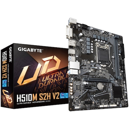 Placa de baza GIGABYTE H510M H V2 LGA1200, 2x DDR4, 1x HDMI, 1x D-Sub,1x Pci Express x16, 1x Pci Express x1,1x M.2, 4x Sata 6 Gbps, LAN 1 Gbps, M ATX