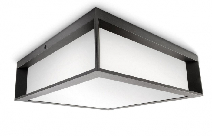 Plafoniera exterior Philips Skies, E27, 2x42W, IP44, 26 cm, aluminiu, Antracit