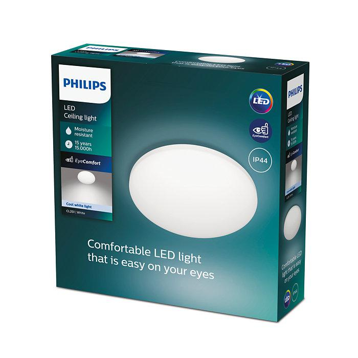 Plafoniera LED Philips CL251, 10W, 1050 lm, lumina neutra (4000K), IP44, 25cm, Alb