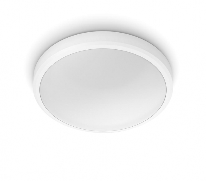 Plafoniera LED Philips Doris CL257, 17W, 1500 lm, lumina calda (2700K), IP44, 31.3cm, Alb