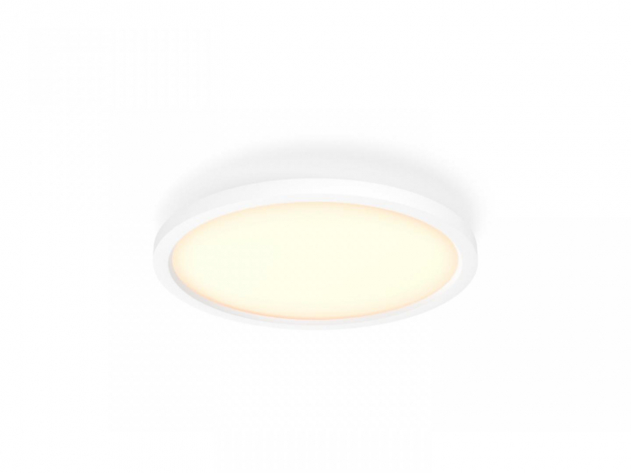 Plafoniera LED Philips Hue Aurelle, Bluetooth, 21W, 2450 lm, lumina alba (2200-6500K), IP20, 39.5cm, Aluminiu, Alb, Intrerupator cu variator inclus