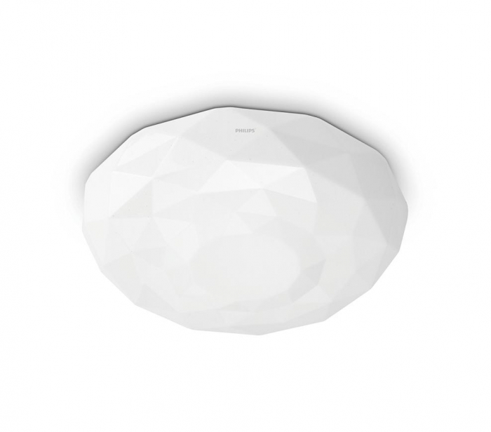 Plafoniera LED Philips Toba CL505, 23W, 2800 lm, lumina alba (2700-6500K), IP20, 36.8cm, Alb, Diamant, Telecomanda inclusa