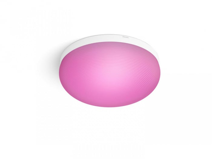 Plafoniera LED RGB Philips Hue Flourish, Bluetooth, 32.5W (175W), 2250 lm, lumina alba si color (2000-6500K), IP20, 35.9cm, Alb