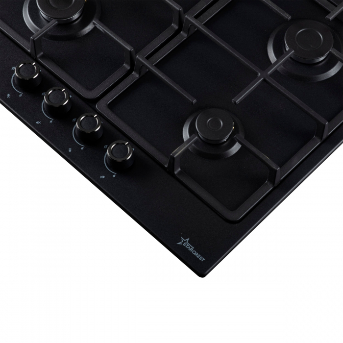 Plita  incorporabila pe gaz STARCREST SGH-4050BK,  4 Arzatoare, Aprindere electrica,  Neagra [2]