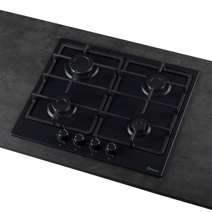 Plita  incorporabila pe gaz STARCREST SGH-4050BK,  4 Arzatoare, Aprindere electrica,  Neagra [3]