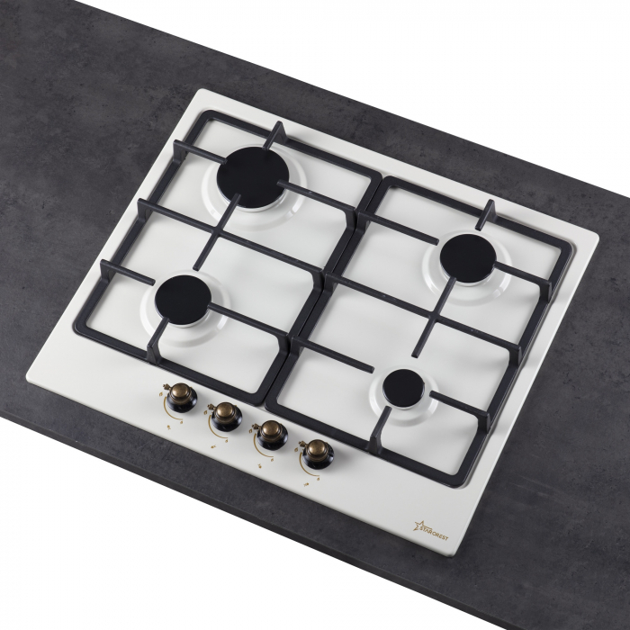 Plita  incorporabila pe gaz STARCREST SGH-4080CR, 4 Arzatoare, Aprindere electrica,  Crem [3]