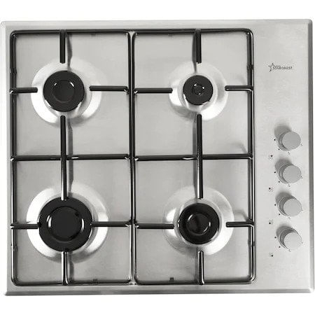 Plita incorporabila starcrest sgh-6040ix, 4 arzatoare, gaz, aprindere electrica, inox