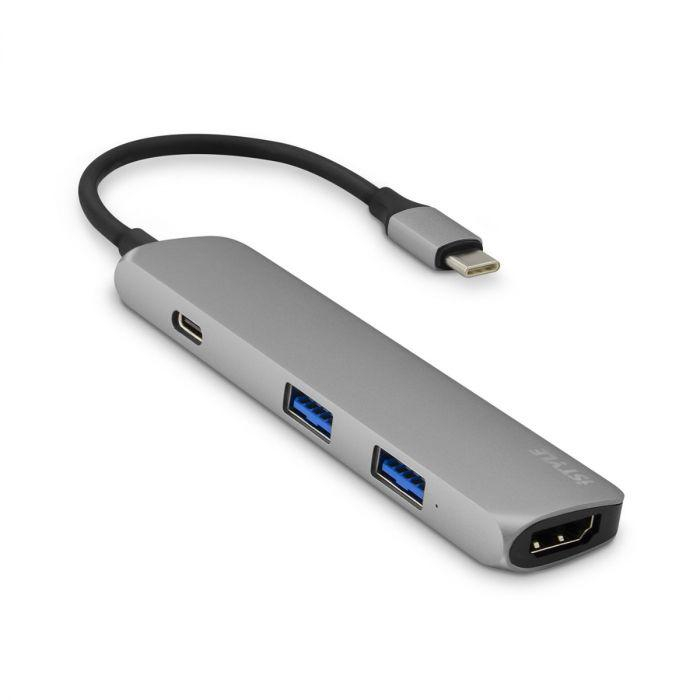 Port replicator: 3x USB 3.0 (transfer de date de pana la 5Gbps) 1x portde incarcare USB-C (suport PD 3.0 5V 9V 12V 15V 20V 3A 49W) 1xiesire HDMI (video in 4K 30Hz, HDCP1.4 2.2) - compati