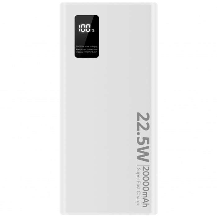 Powerbank SiGN, 20000 mA, Power Delivery (PD) - Quick Charge 3.0, 22.5W, White