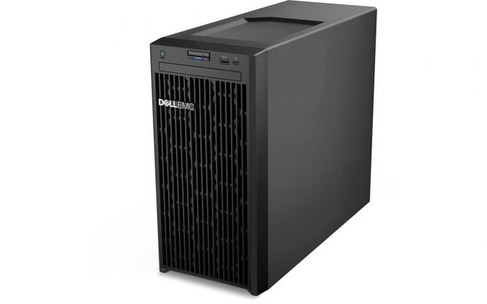 PowerEdge T150 Tower Server Intel Xeon E-2314 2.8GHz, 8M Cache, 4C 4T, Turbo (65W), 3200 MT s, 16GB UDIMM, 3200MT s, ECC, 2TB 7.2K RPM SATA 6Gbps 512n 3.5in Cabled Hard Drive, 3.5 Chassis with up to