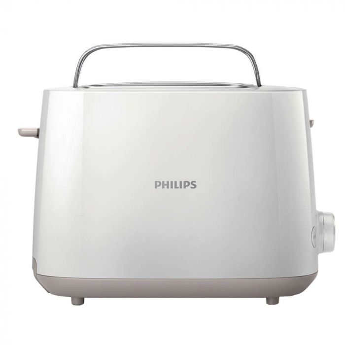 Prajitor de paine Philips HD2581 00, 750 W, 2 felii, 8 setari rumenire, Grill, Functie reincalzire si dezghetare, Alb