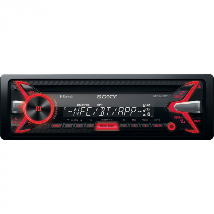 RESIGILAT - Radio CD auto Sony Radio CD auto Sony MEX-N4100BT, 4 x 55 W, USB, AUX, NFC, Bluetooth