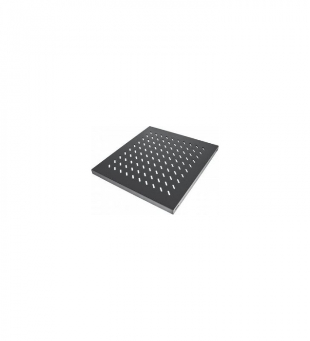 RAFT FIX SPACER 1U pentru rack 19 , adancime 250mm, sarcina maxima 20Kg, vopsea antistatic, otel 1mm, black