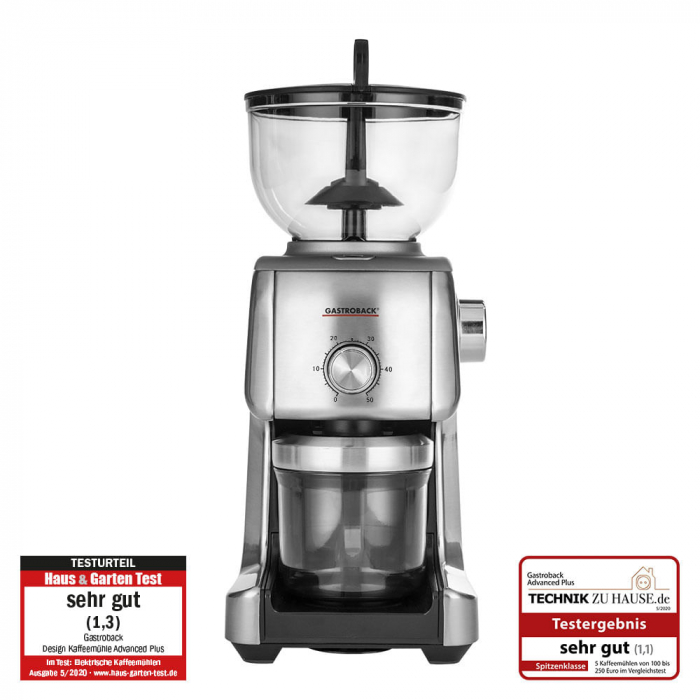 Rasnita de cafea Gastroback 42642, Putere 130 W, 16 trepte de maruntire, Capacitate 400g boabe de cafea, Inox