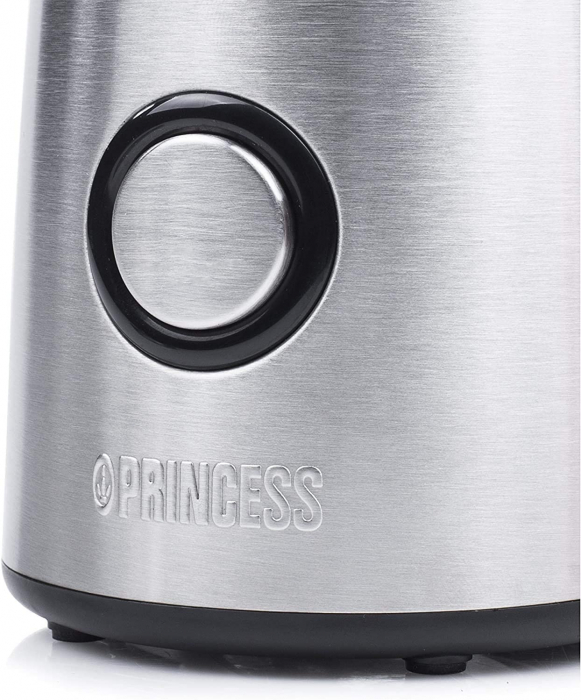 Rasnita de cafea Princess 242196, inox, 150W, 50g, lame din otel inoxidabil, capac transparent, Inox [4]