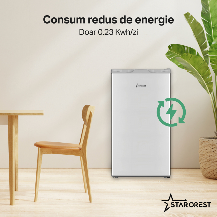 Frigider cu o usa STARCREST SF-85SL-E, Clasa E, Capacitate 85L, Iluminare interioara, Compartiment gheata, H 82 cm, Gri [4]