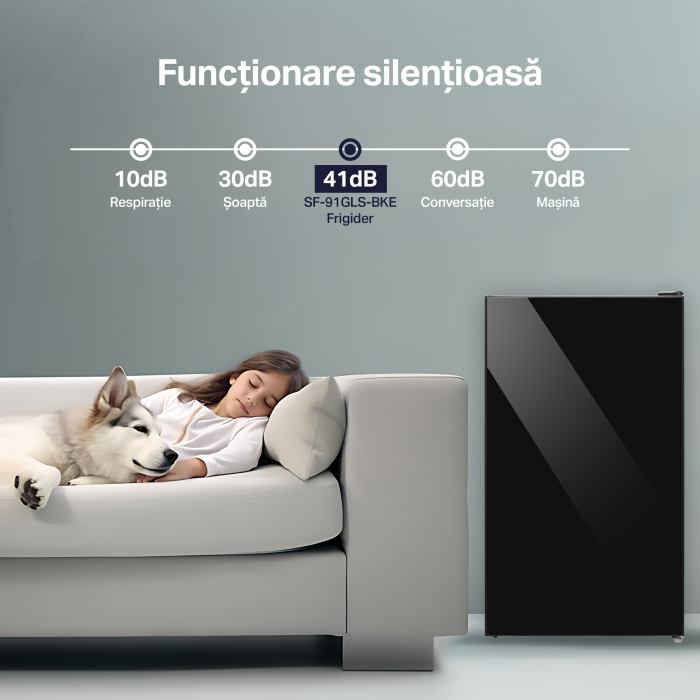 RESIGILAT - Frigider cu o usa STARCREST SF-91GLS-BKE, Clasa E, Capacitate 91L, H 83 cm, Sticla Neagra [8]