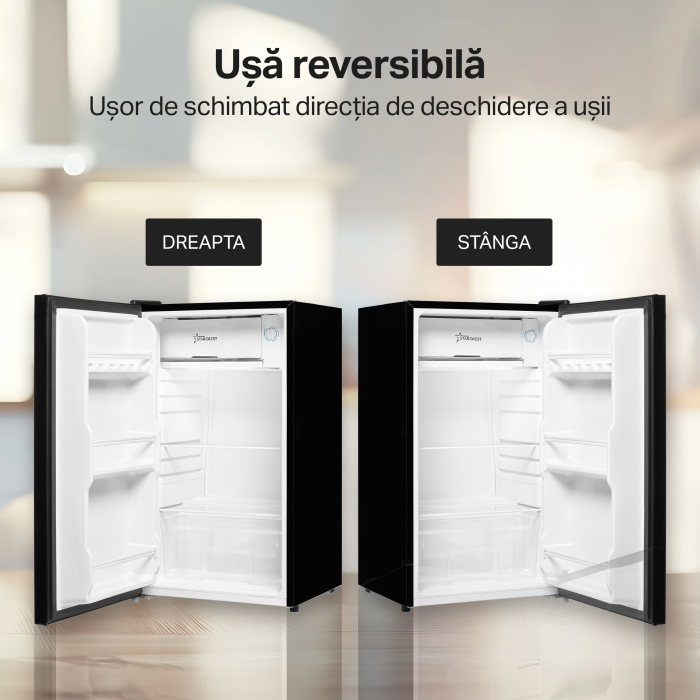 RESIGILAT - Frigider cu o usa STARCREST SF-91GLS-BKE, Clasa E, Capacitate 91L, H 83 cm, Sticla Neagra [9]