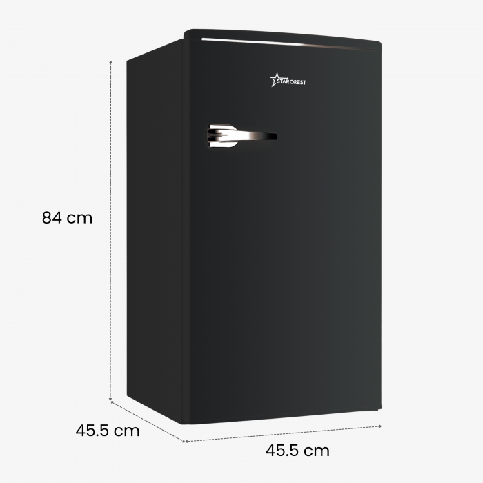 Frigider cu o usa STARCREST SRF-86BK, Design Vintage, 85 l, Clasa E, Iluminare interioara, H 84 cm, Negru [2]