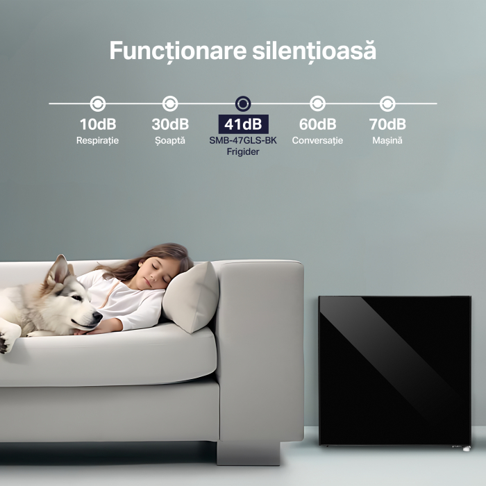 Frigider minibar STARCREST SMB-47GLS-BK, Design modern, 46 l, Clasa E, H 48.8 cm, Sticla Neagra [8]