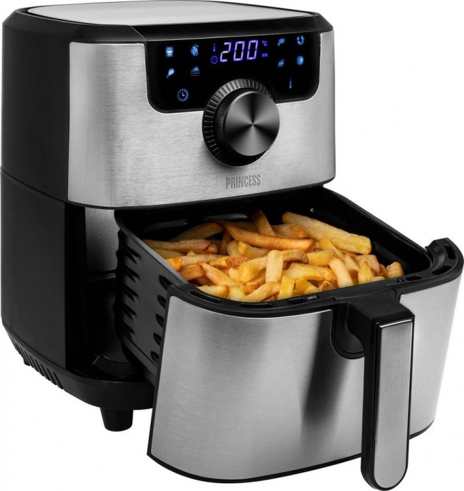 -RESIGILAT- Friteuza digitala cu aer cald XL Princess 182033, Negru Inox