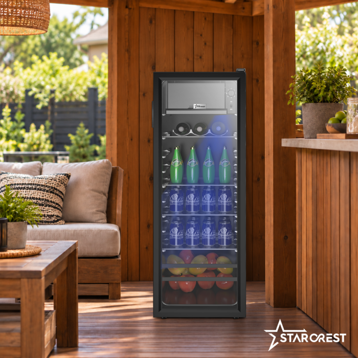Vitrina frigorifica STARCREST SBC-138BK, 138 L, Control temperatura, Usa sticla, H 125 cm, Negru [4]