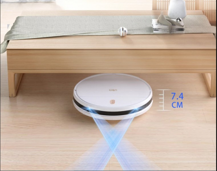 Robot de aspirare Uoni S2, 28W, WiFi App, 100 min, Slim vacuum cleaner , Silentios, Alb