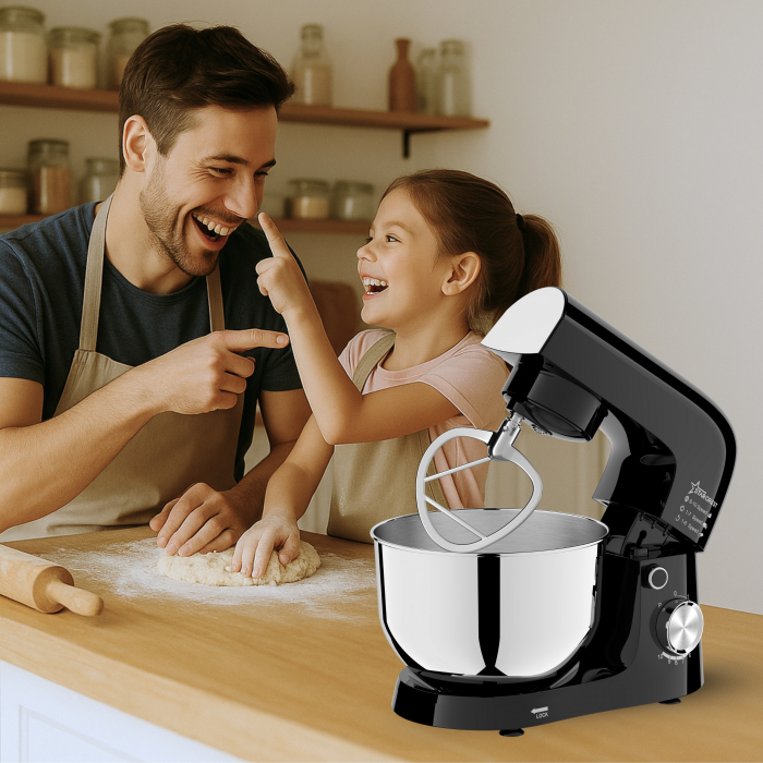 Robot de bucatarie STARCREST SKM-1015BK, 1500 W, Bol 4.5 L Inox, 5 Accesorii, 10 Viteze + Pulse, Negru [7]