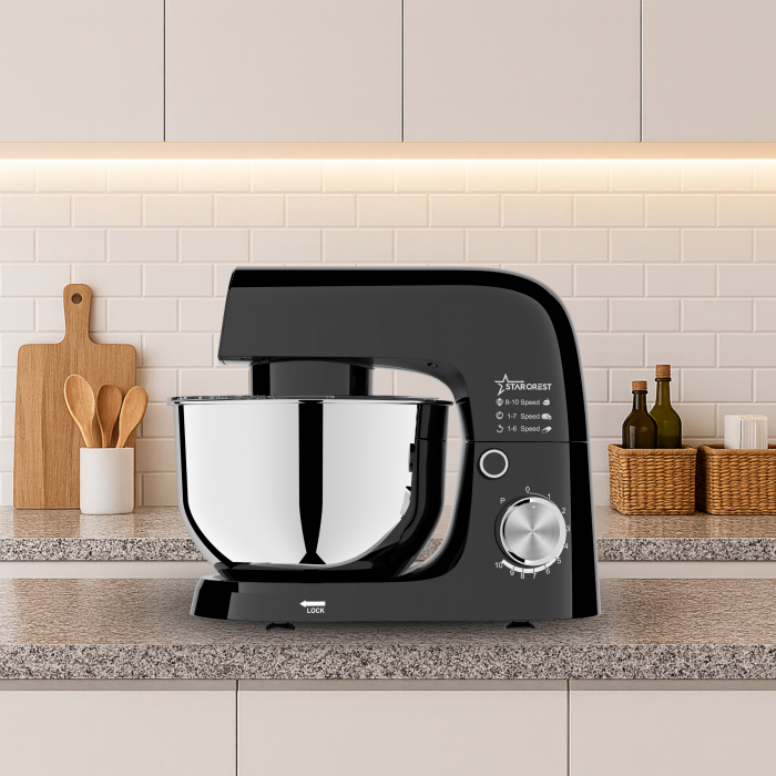 Robot de bucatarie STARCREST SKM-1015BK, 1500 W, Bol 4.5 L Inox, 5 Accesorii, 10 Viteze + Pulse, Negru [9]