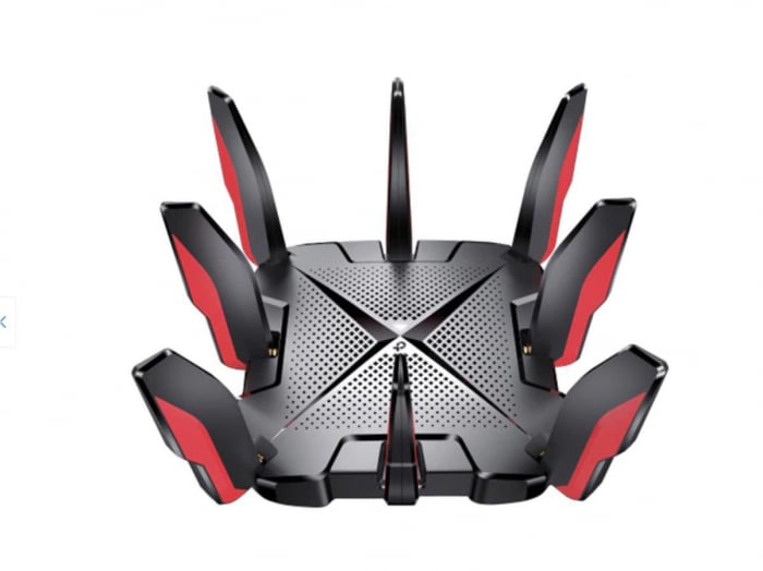 Router gaming Wi-Fi 6 Tri-Band Gigabit AX6600 cu Tehnologie OneMesh, Standarde wireless: IEEE 802.11ax ac n a 5 GHz, IEEE 802.11ax n b g 2.4 GHz, viteze wifi: 5 GHz: 4804 Mbps (802.11ax, HE160), 5 GHz