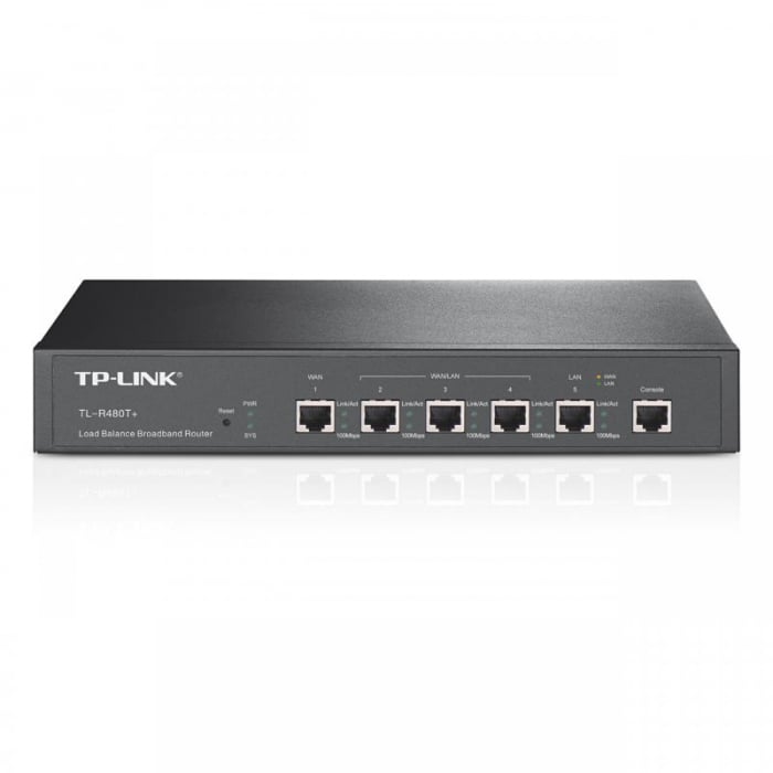 Router TP-Link TL-R480T+, 1xWAN 10 100, 1xLAN 10 100, 3xWAN LAN configurabile, SMB, Procesor 400MHz, Load Balance, Advanced firewall, Port Bandwidth Control, Port Mirror, DDNS, UPnP, VPN pass-through